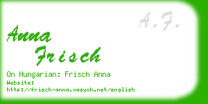 anna frisch business card